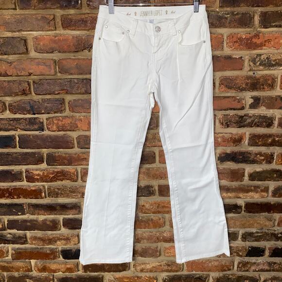 Jennifer Lopez White Wash Denim Bootcut Boot Cut Jeans Women's Size 0 - Picture 1 of 7